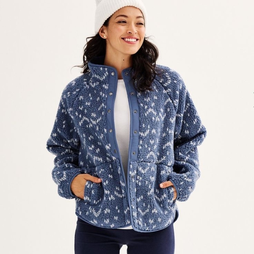 Sonoma Goods For Life® Snap-Front Fleece Jacket size Medium​